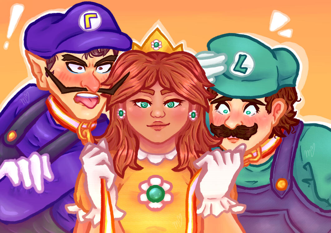 Waluigi, Daisy and Luigi from Super Mario Bros. Waluigi, Daisy and Luigi from Super Mario Bros.